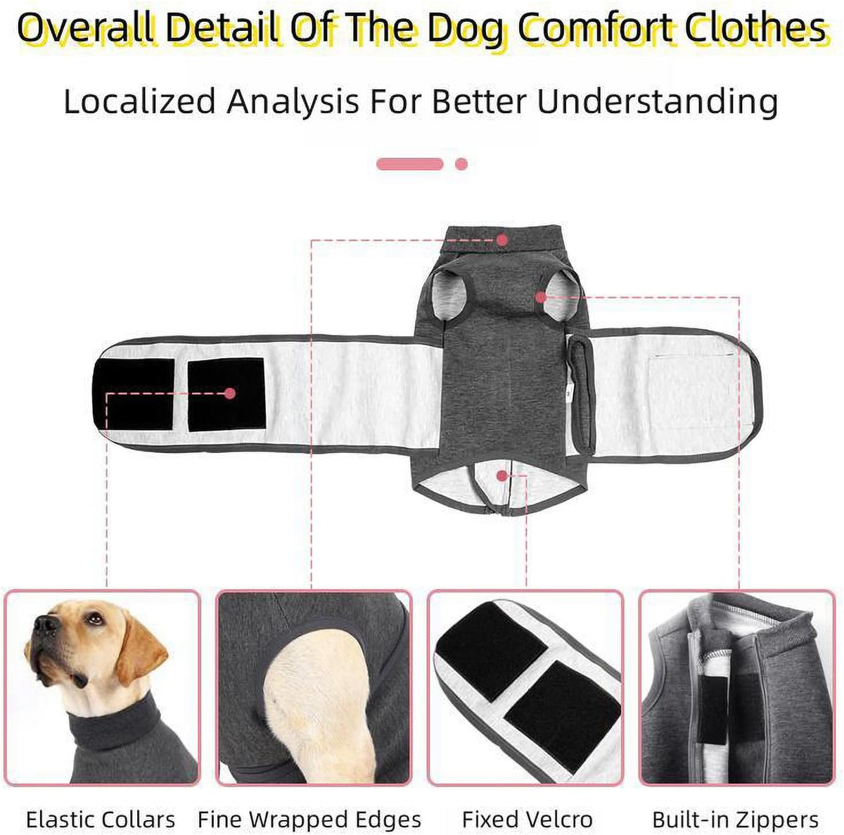 dog anxiety calming thunder vest shown in use