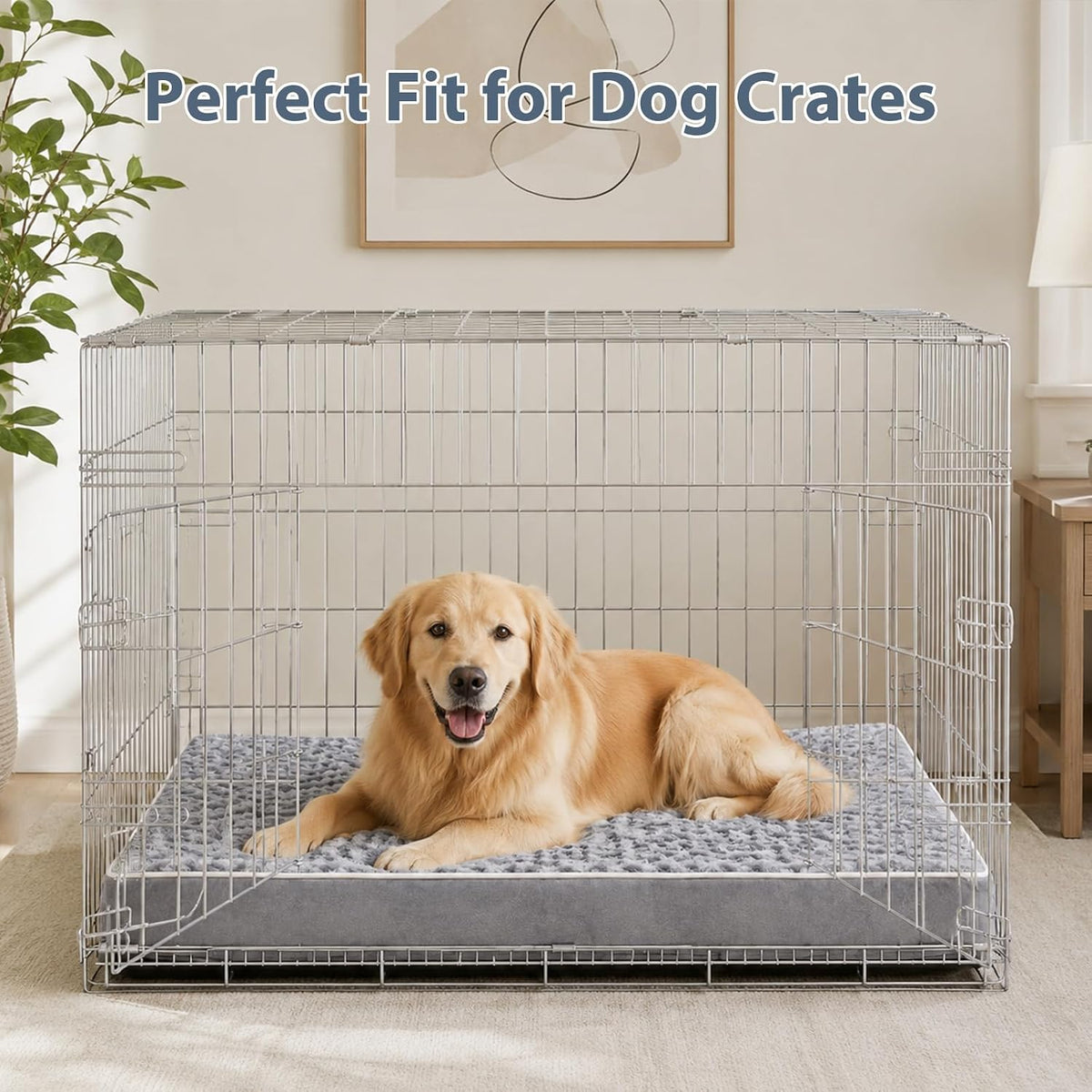 wnpethome orthopedic waterproof large dog crate bed for on a desk or shelf