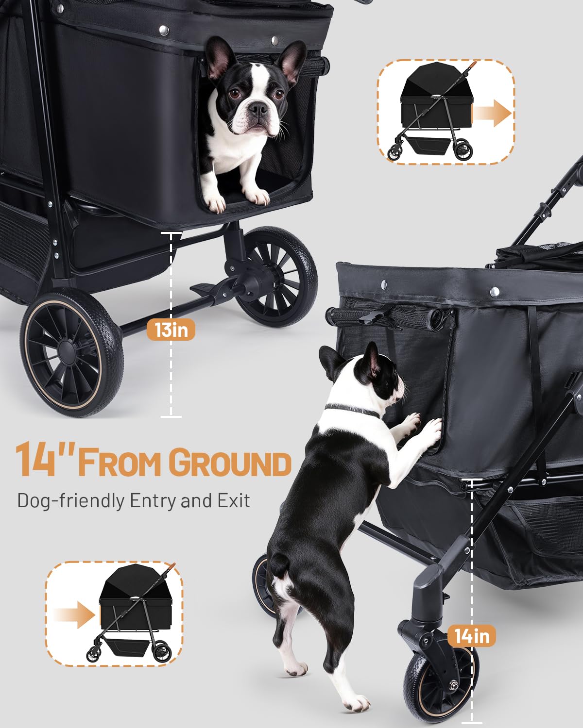dog stroller for medium & large dogs up, package contents