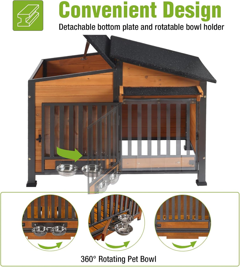 gutinneen dog house outdoor dog kennel with chew-proof, package contents