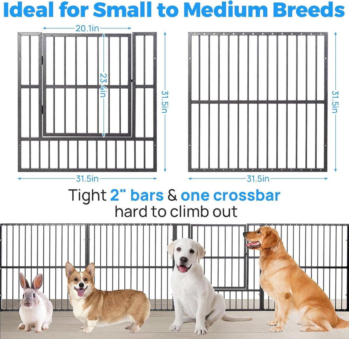 2-panel dog playpen extension, close-up detail
