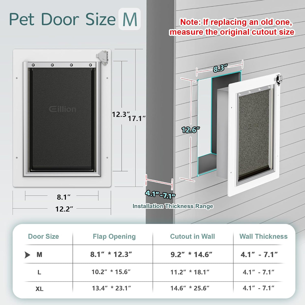 pet door for wall dog door for wall showing dimensions