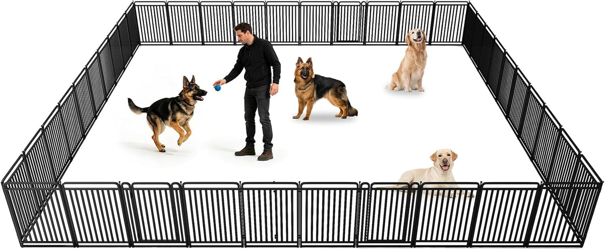 dog playpen outdoor (black, 40''h, 40 panels-91.9ft(l)-includes 5, main product view