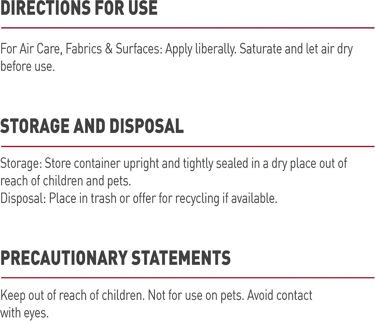 nature's miracle air care spray for multiple surfaces, close-up detail