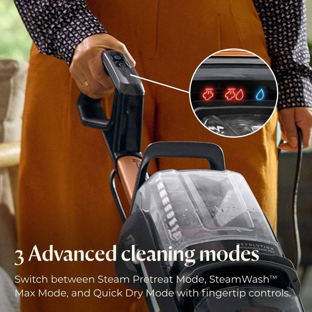 bissell revolution hydrosteam pet carpet cleaner, 3432, close-up detail