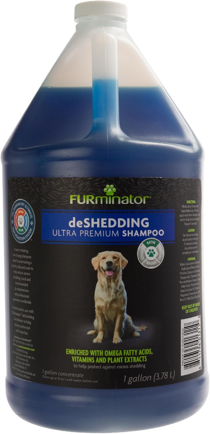 furminator ultra premium deshedding shampoo for dogs, 1, main product view