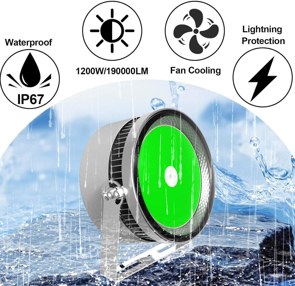1200w led fishing lights, 190000lm high brightness fish shown in use