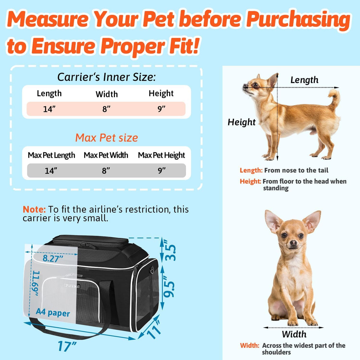 petskd top-expandable small pet carrier 17"x11"x9.5" airline approved, close-up detail