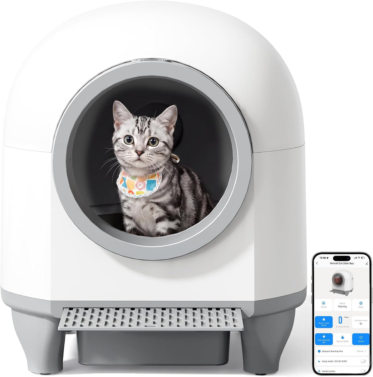 greesum enclosed self-cleaning cat litter box with app, main product view