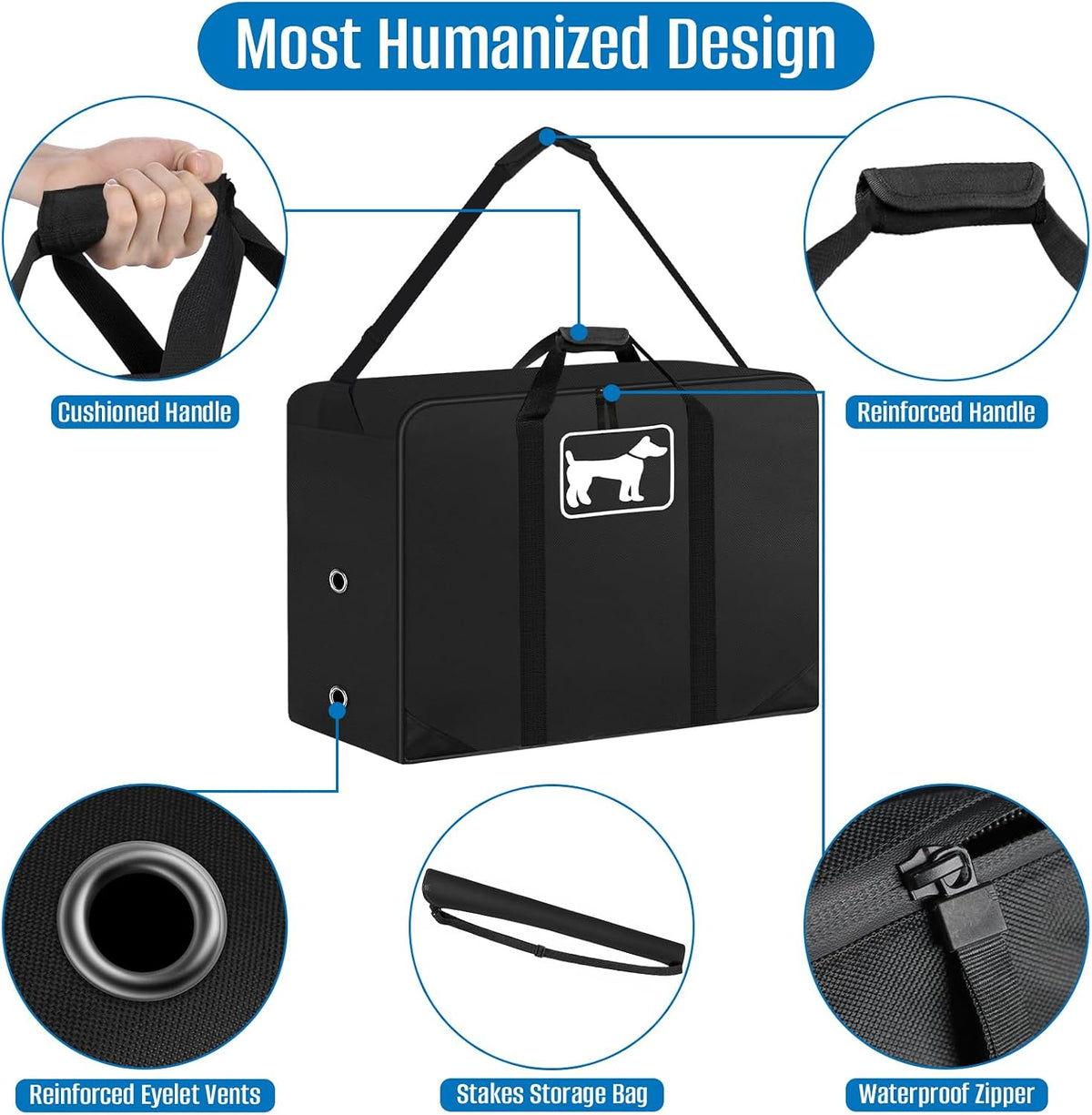 siruiton thick 600d dog playpen storage bag fits, close-up detail