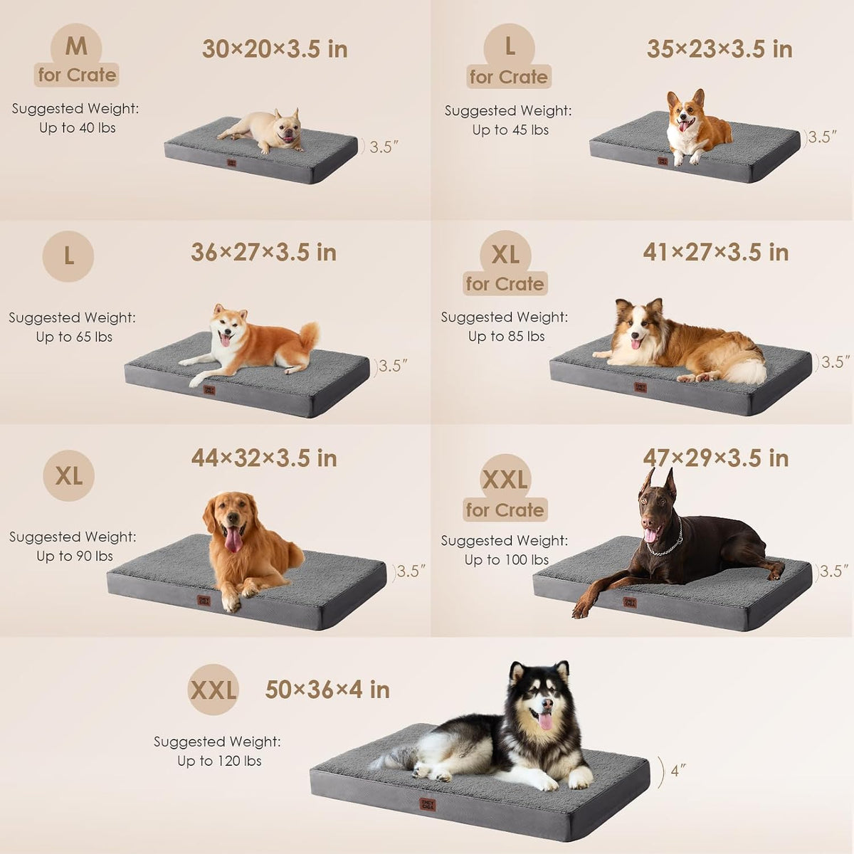 eheyciga orthopedic dog bed large with removable washable, close-up detail