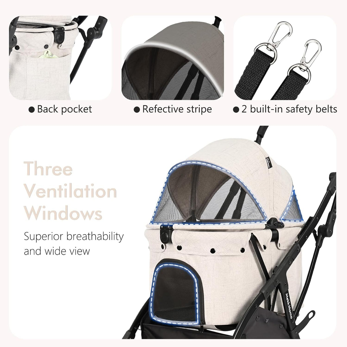 pet stroller for small medium dogs & cats, package contents