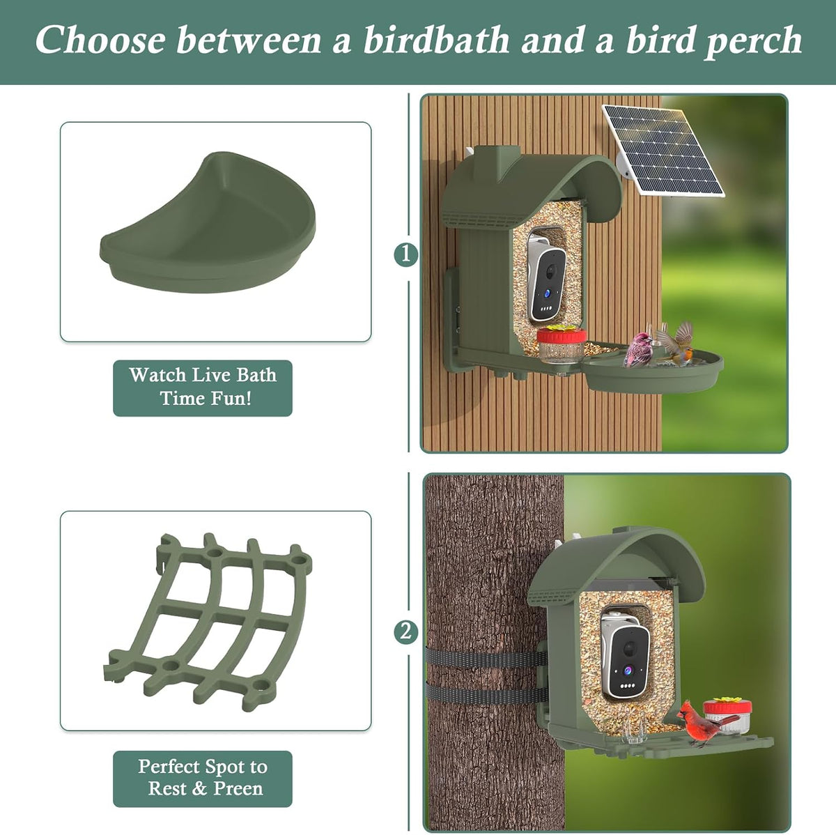 3k smart bird feeder with camera, ai bird shown in use