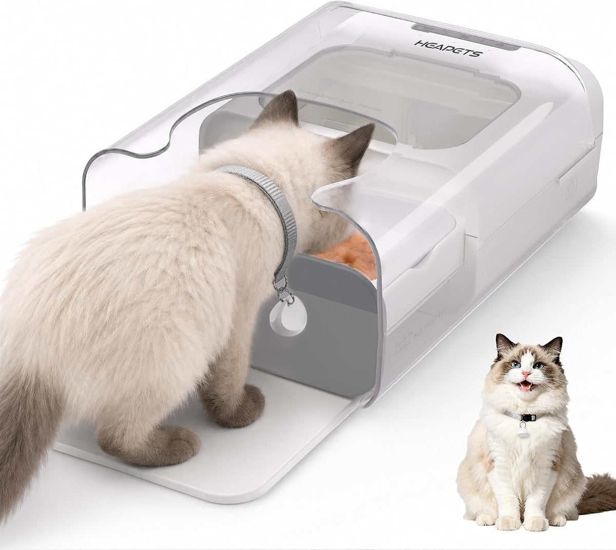 heapets rfid automatic cat feeder with collar sensor, main product view