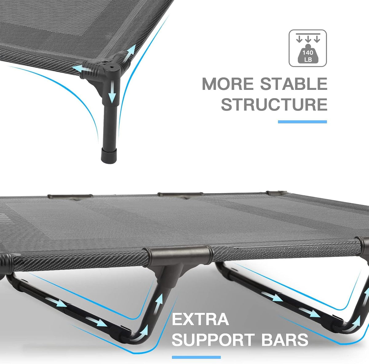 suddus elevated dog bed for large dogs 120lb shown in use