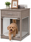 dog crate furniture end table with flip-up door, main product view
