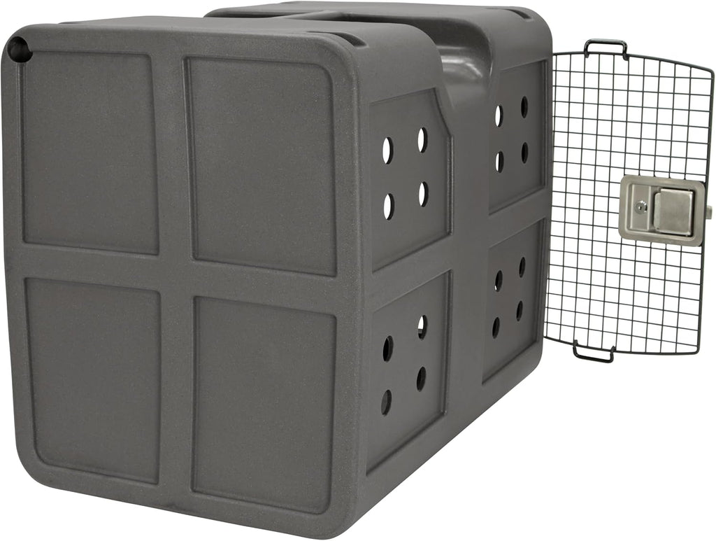 dakota283 medium kennel -frame door- dark granite showing dimensions