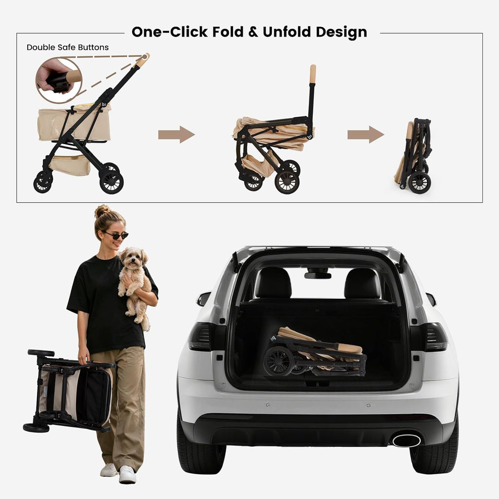 portable compact dog strollers for small dogs with showing dimensions