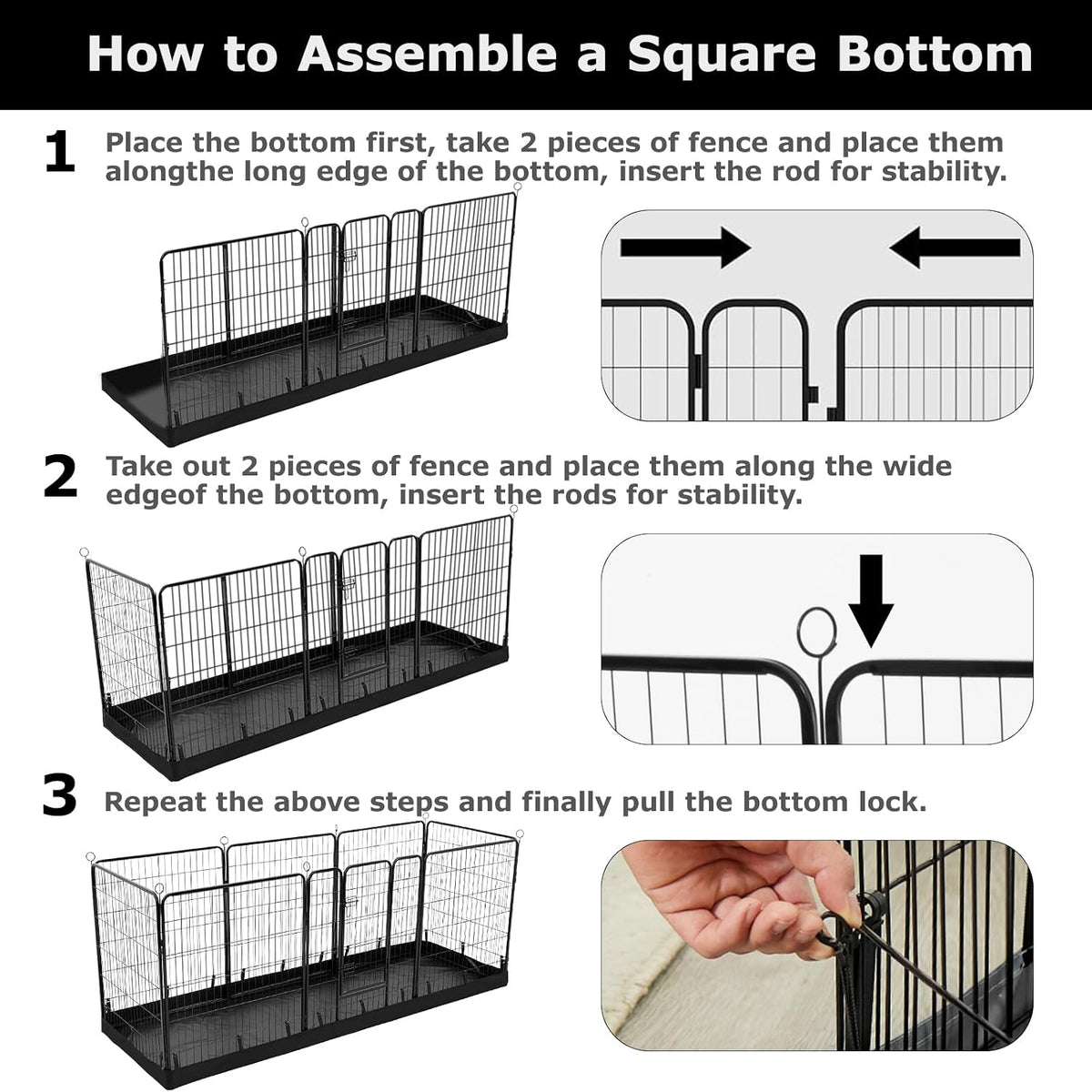 pjyucien rectangle playpen bottom pad for 24'' width, side view