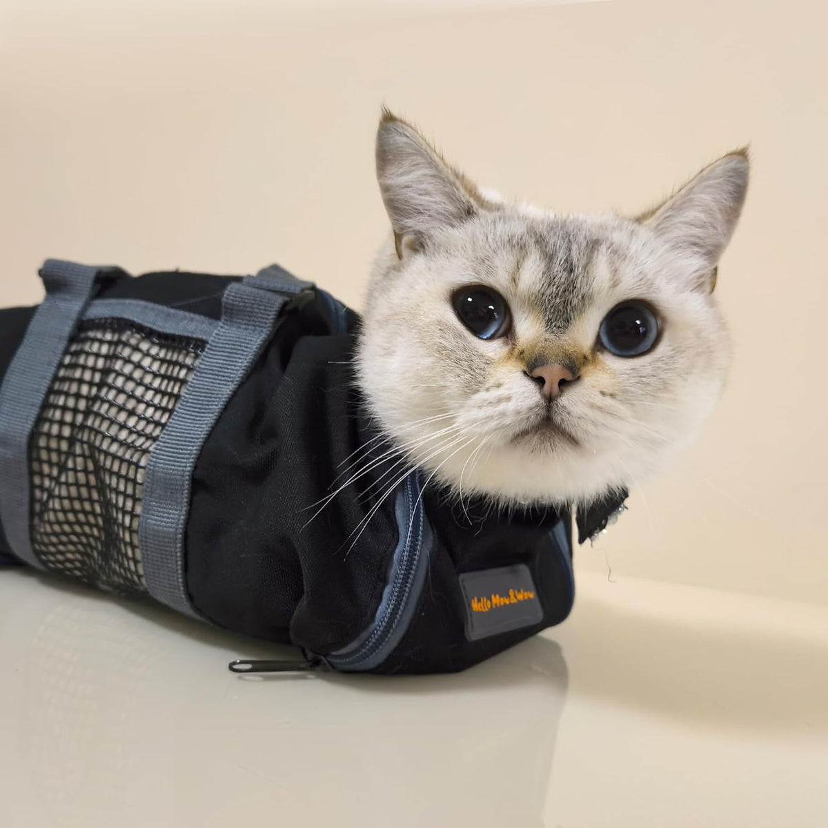 cinf cat restraint grooming bag, anti-scratch tool for shown in use