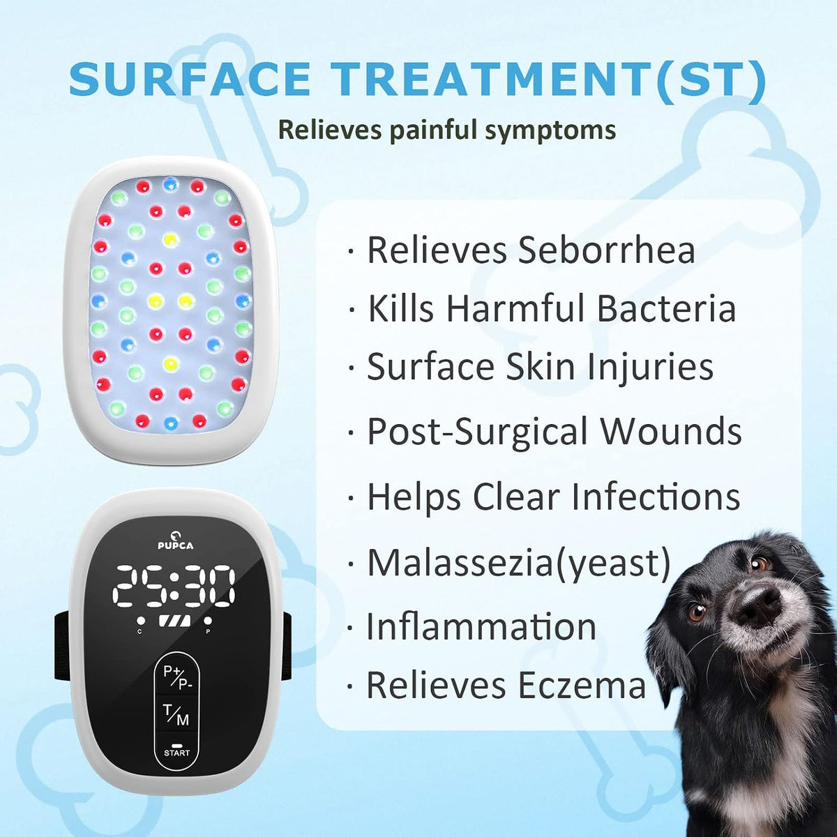 red light therapy for dogs, cold laser therapy, close-up detail