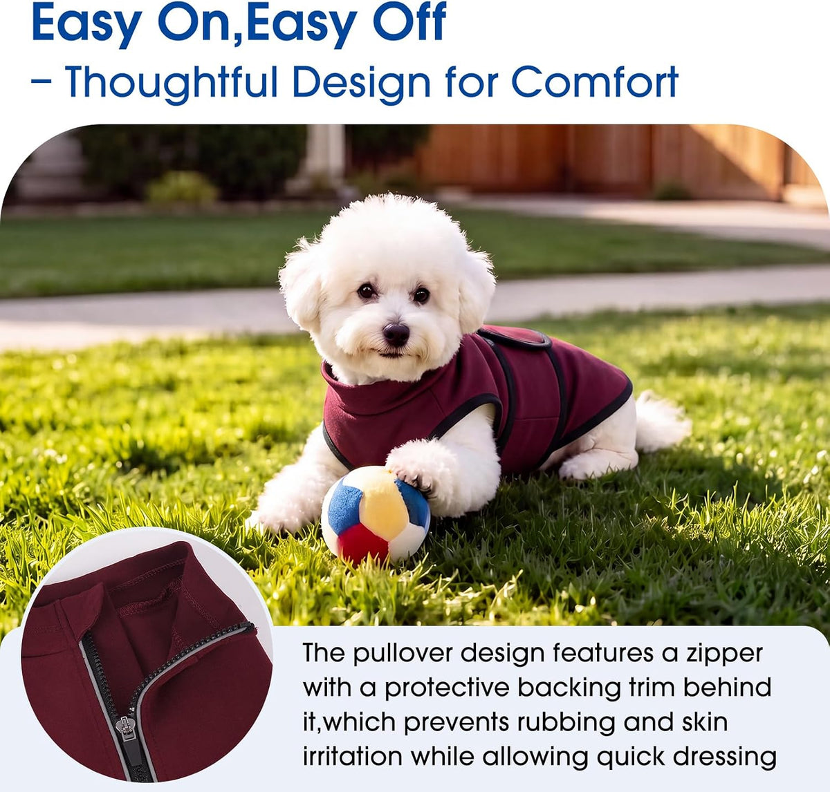 nanaki skin-friendly anxiety vest jacket for dogs from on a desk or shelf