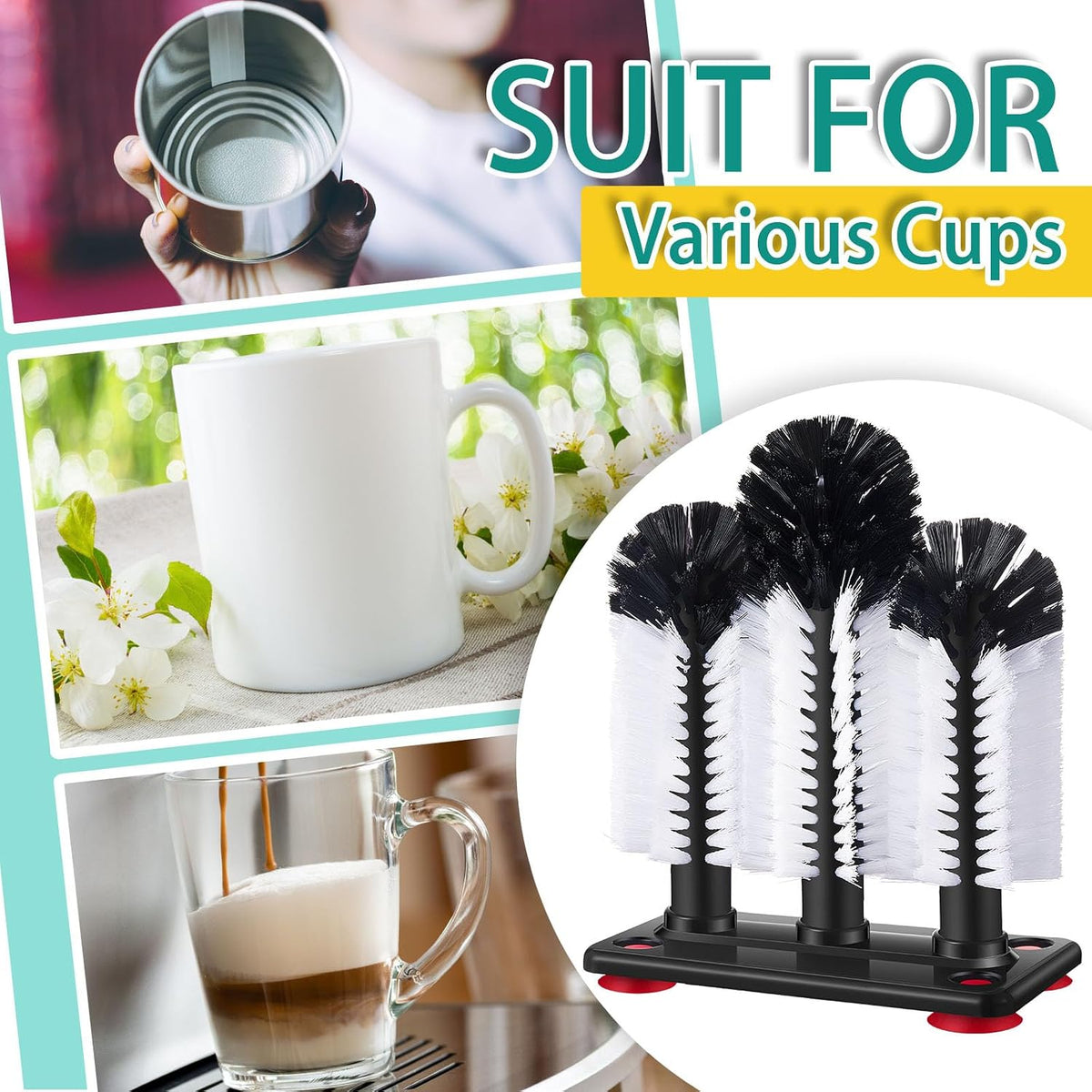 havawish 2 pack water bottle cleaning brush with showing dimensions