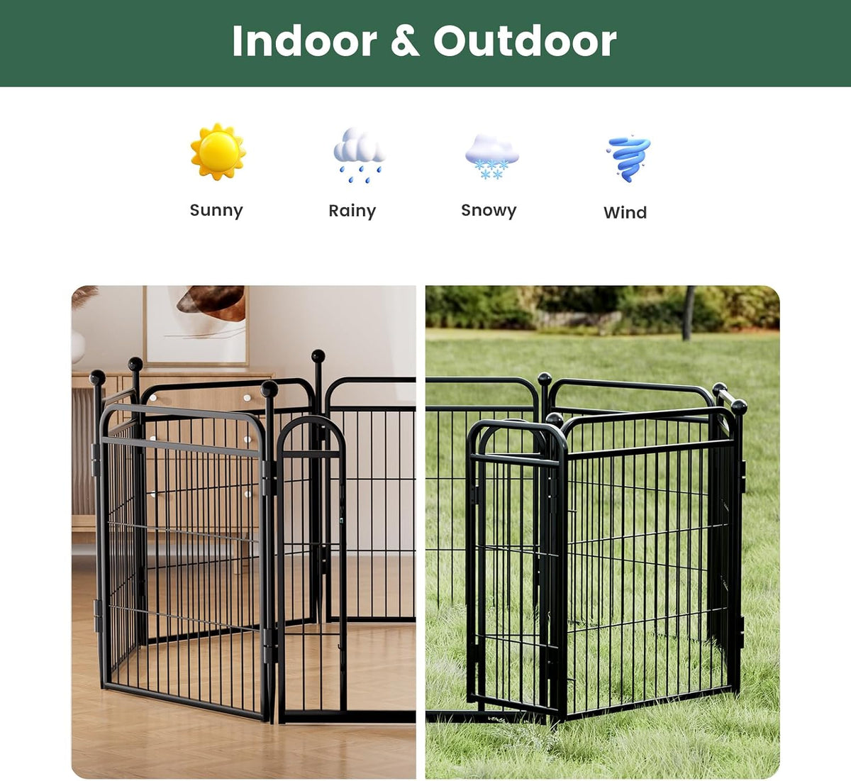 gardner pet dog playpens, 24" h 2 add-on showing dimensions