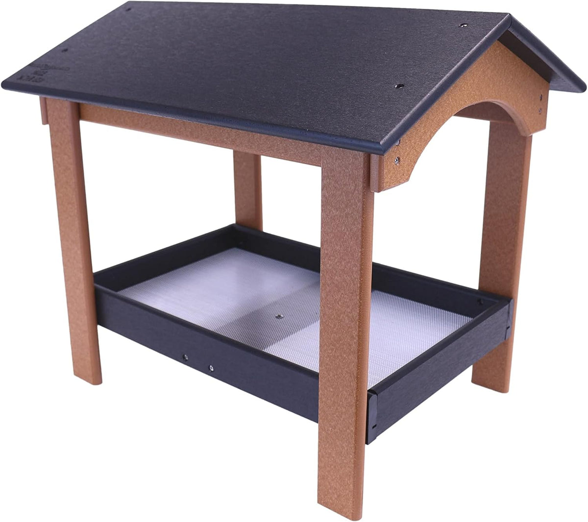 ground bird feeder, black/cedar, main product view