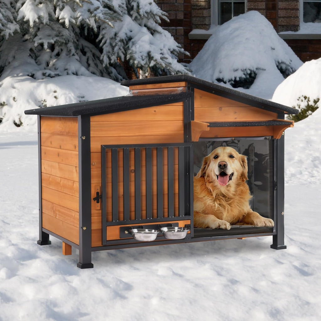 gutinneen large dog house outdoor weatherproof dog kennel, package contents