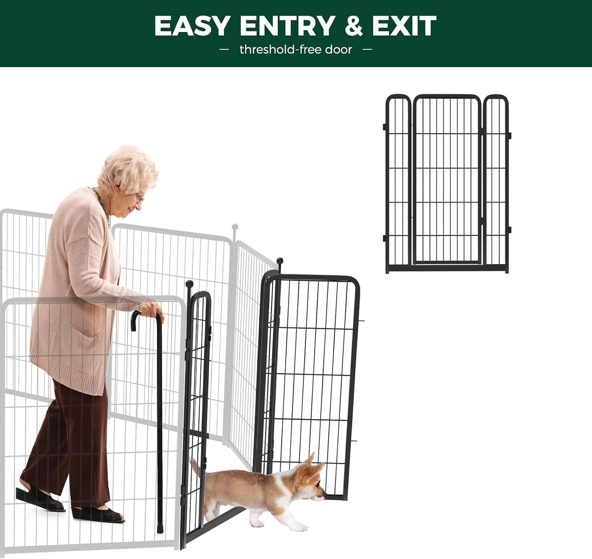fxw add-on gate panel for outdoor dog playpen, close-up detail