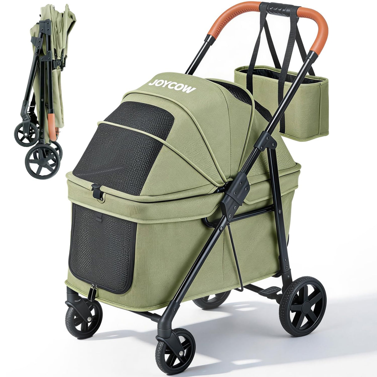 foldable pet stroller small dogs cats up to, main product view