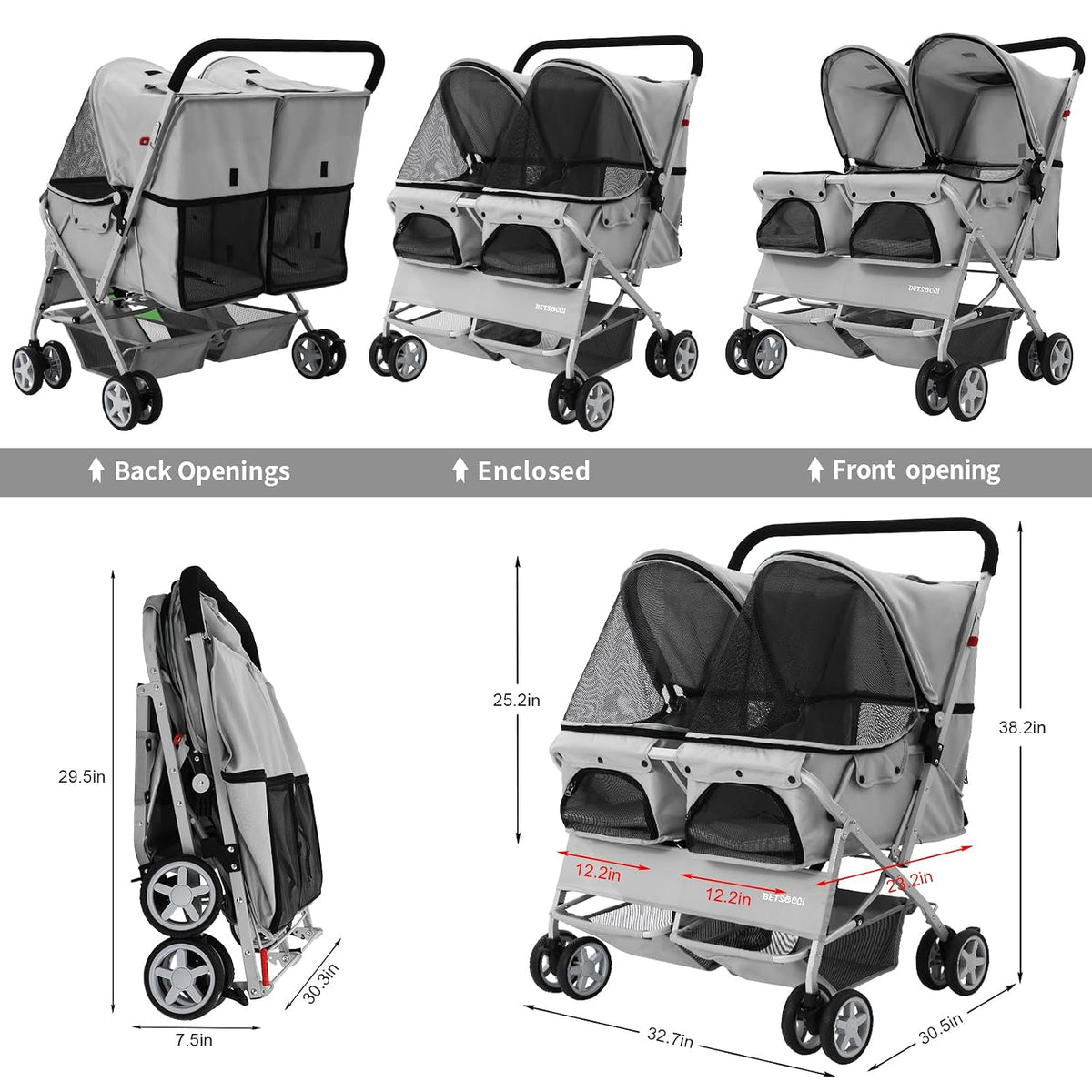 double pet stroller for 2 small dogs & on a desk or shelf