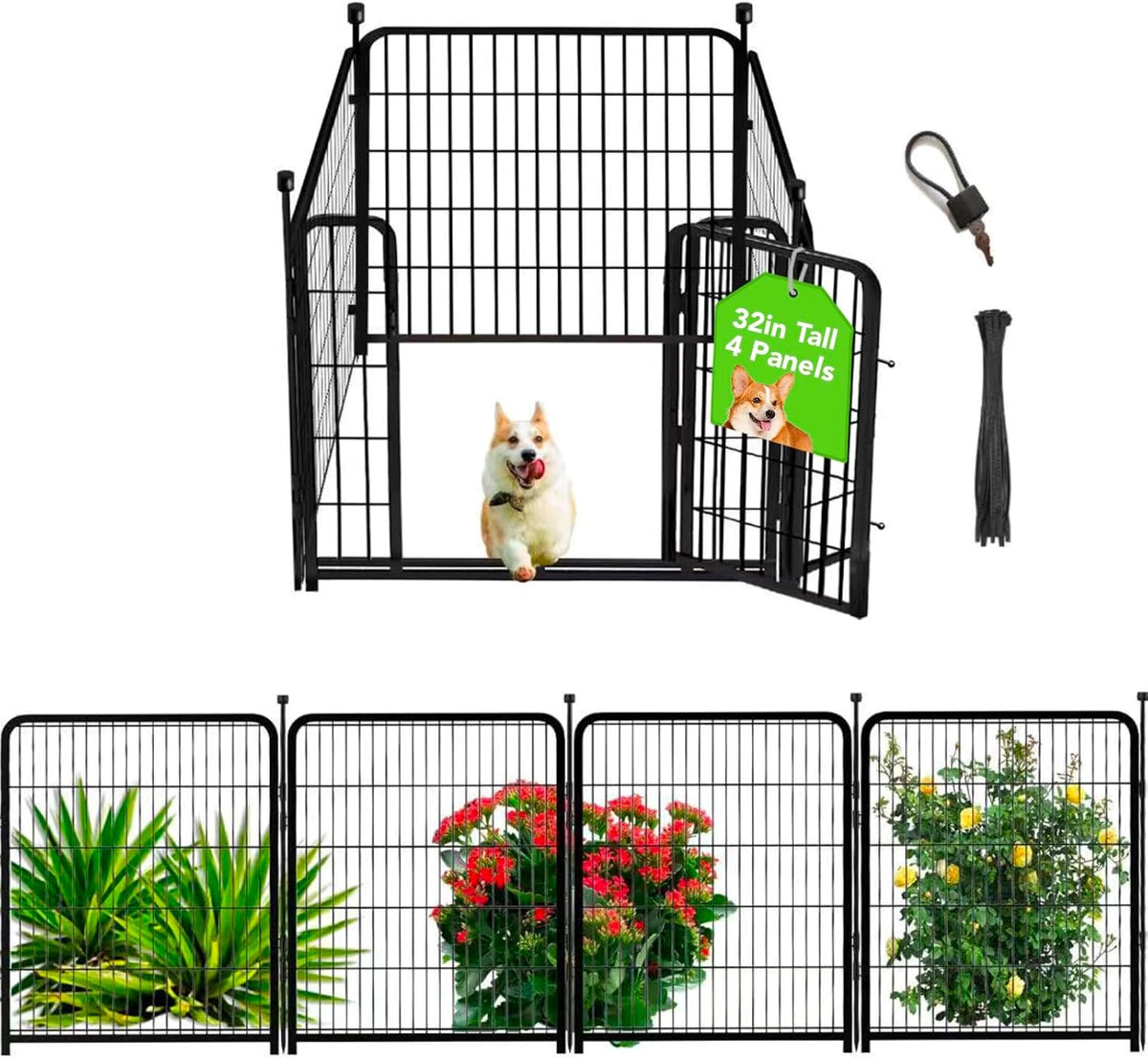 getlay dog playpen 32 inch(h) 4 panels dog, main product view