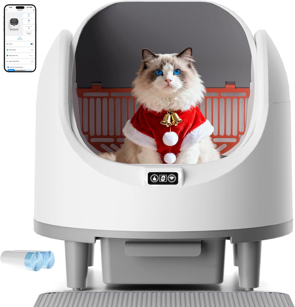 bashaw self cleaning litter box, large capacity automatic, main product view