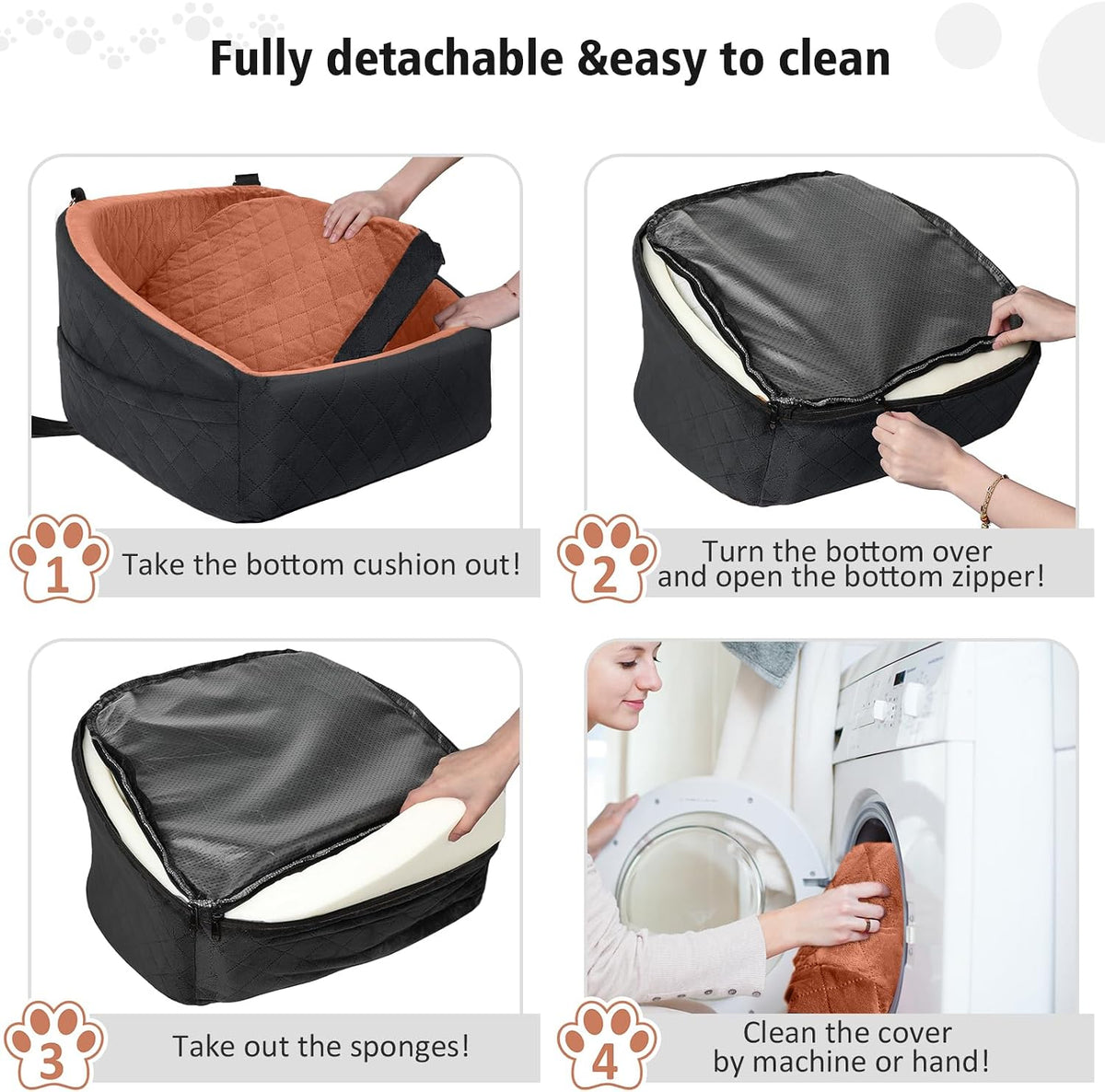 neezukar dog car seat for small medium dogs,detachable showing dimensions