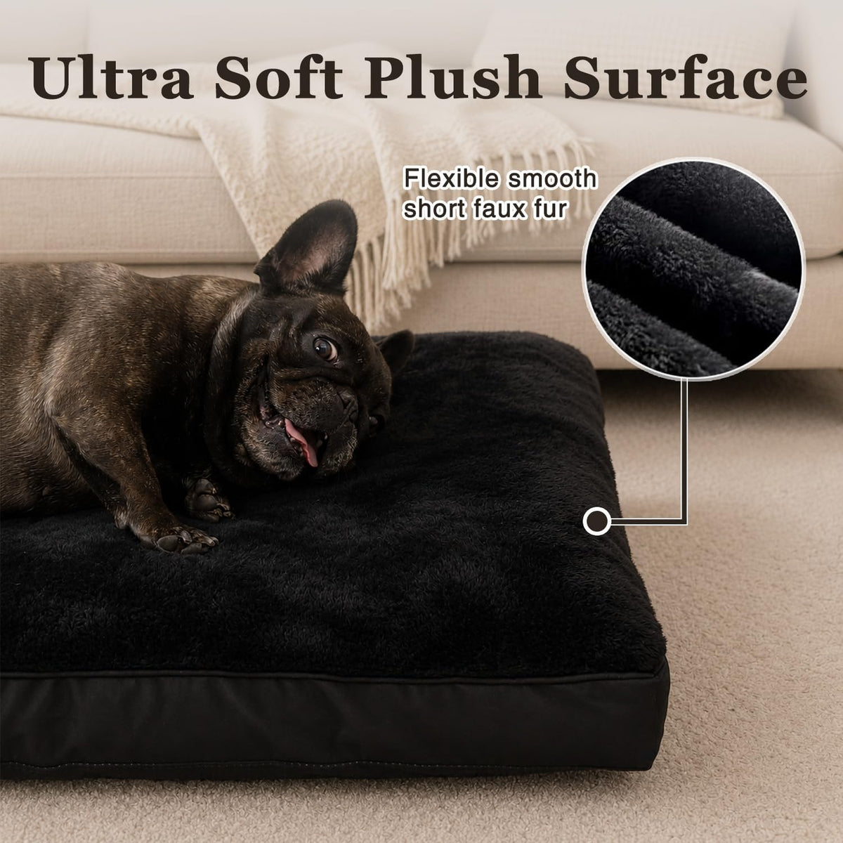 nupida waterproof xl dog bed for crate with, close-up detail