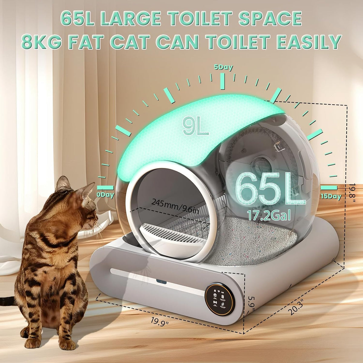 self cleaning litter box, automatic cat robot for shown in use