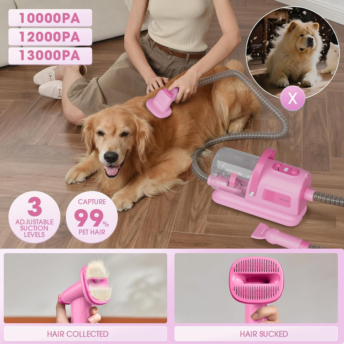 dog grooming vacuum and dryer kit, blower for showing dimensions