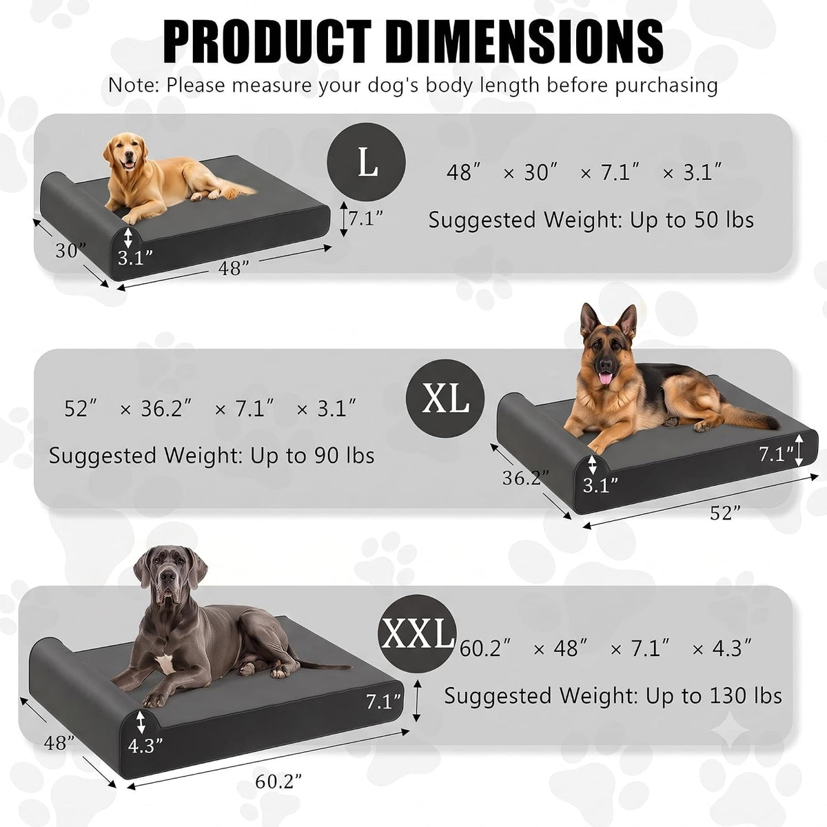 orthopedic dog bed for large dog, memory foam shown in use