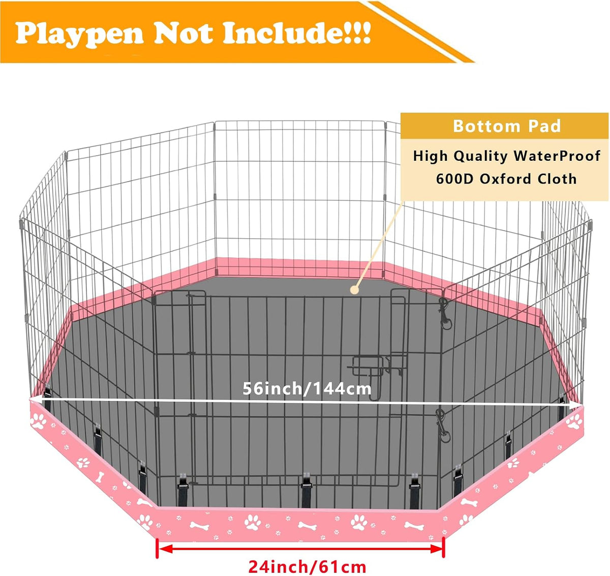 dog playpen bottom pad fits for 24 inch shown in use