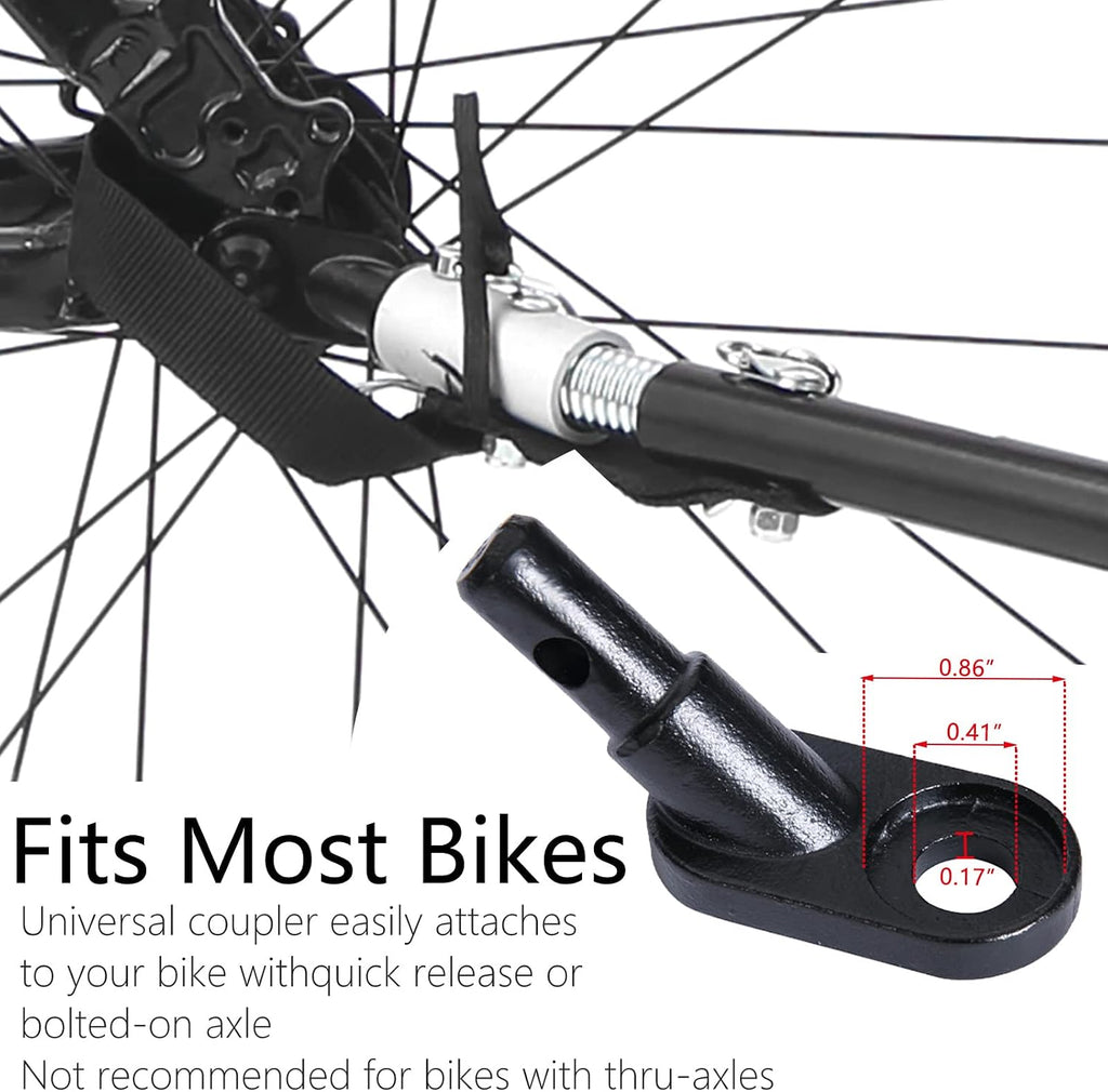anour 2 in 1 pet bicycle trailer and showing dimensions