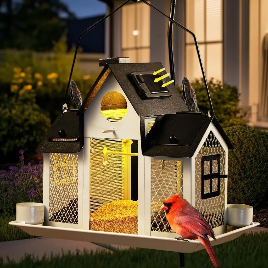 solar bird feeders house for outdoors hanging, 7lbs, main product view