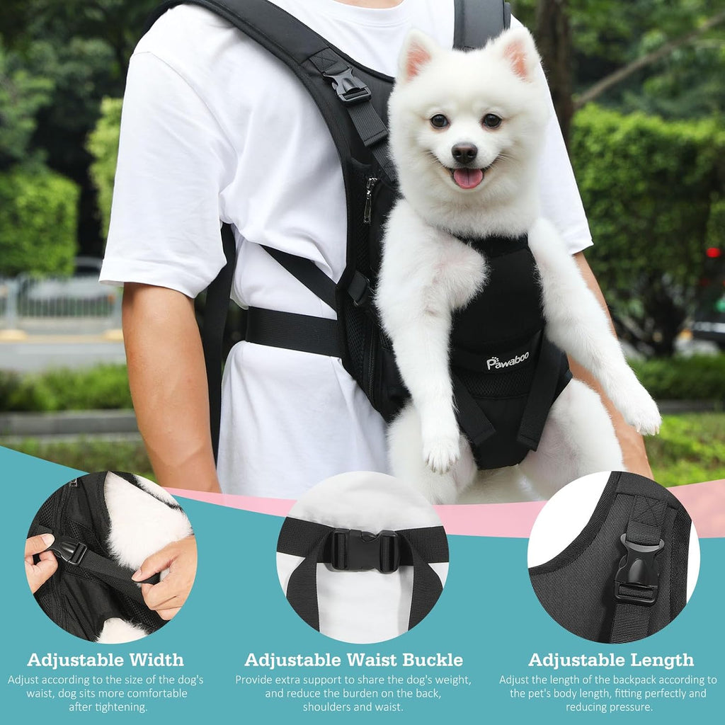 pawaboo pet front carrier backpacks for small medium, side view