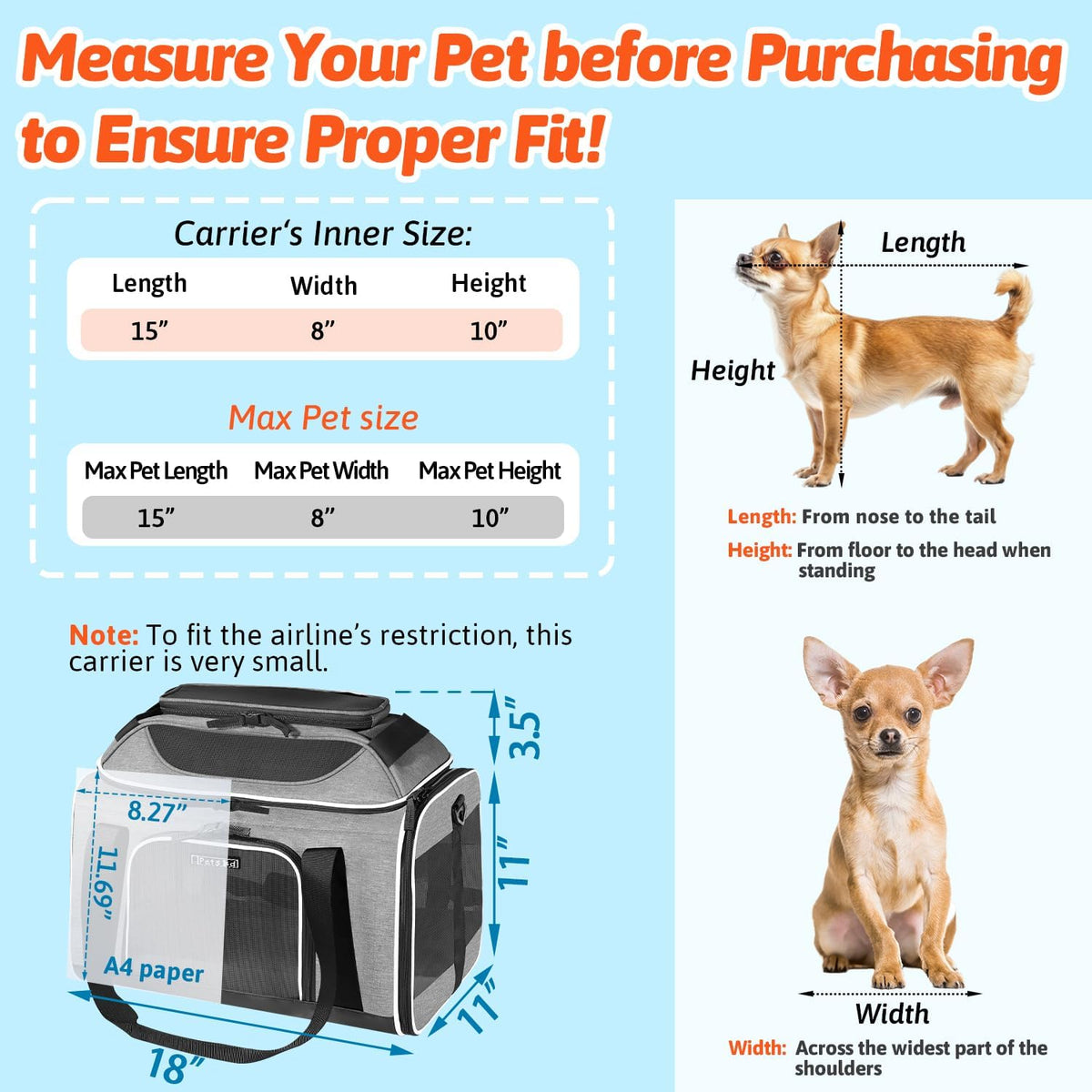 petskd top-expandable small pet carrier 18"x11"x11" airline approved, close-up detail