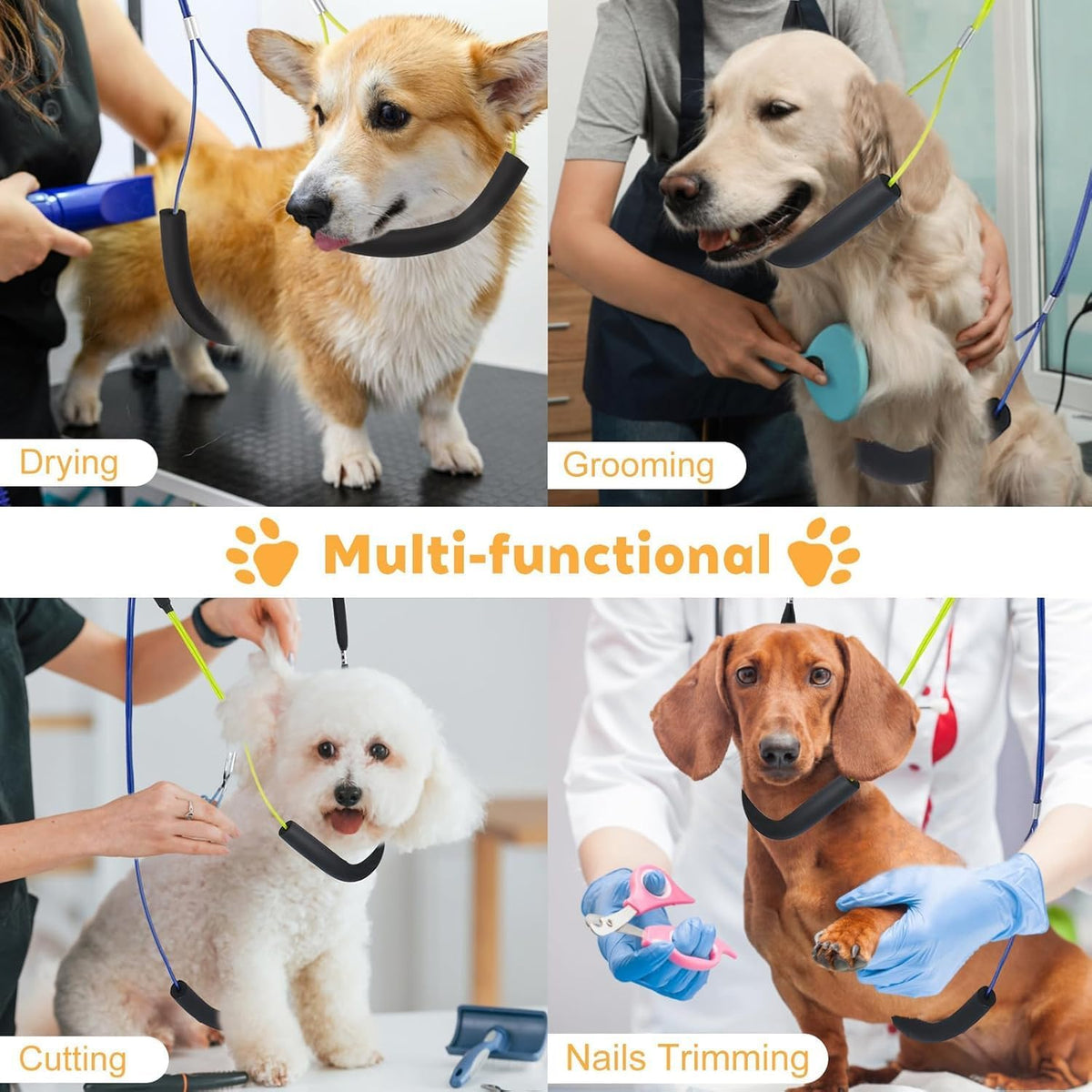 adjustable dog grooming arm with heavy-duty clamp: 44" showing dimensions