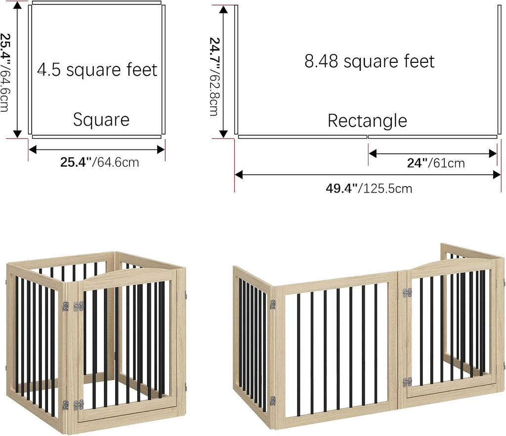 vantas 96" x 30", no-assembly wooden dog gate, package contents