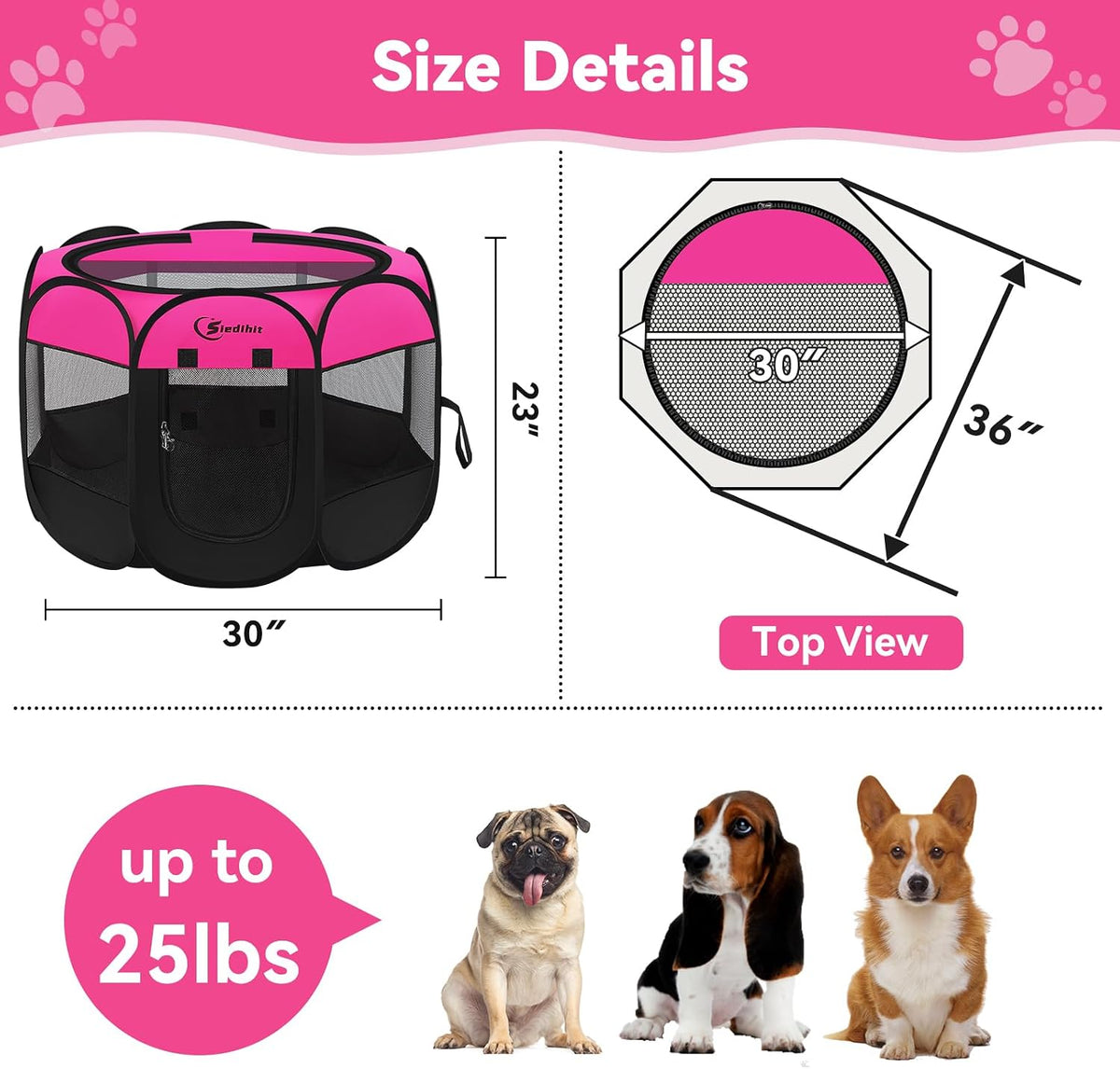 siedihit dog playpen, medium puppy pet playpen, dog, close-up detail