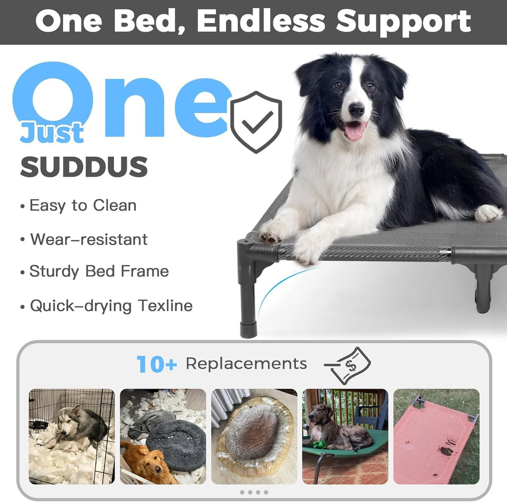 suddus elevated dog bed for large dogs 120lb, close-up detail