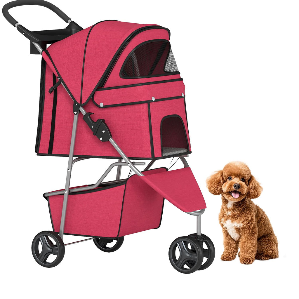 bestpet | 3-wheel pet stroller | red |, main product view